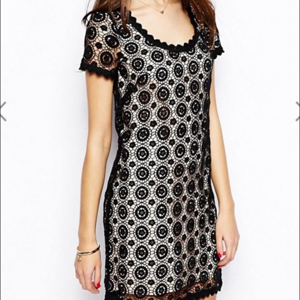 French Connection lace crochet minidress